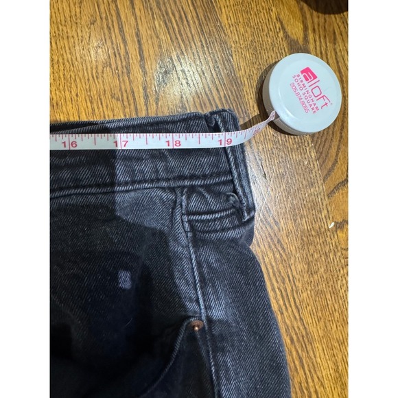 Abercrombie & Fitch The 90s Straight Jeans 34 18R Black Ultra High Rise Raw Hem - Picture 7 of 9